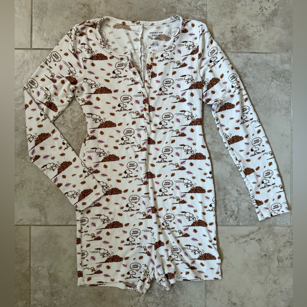 Snoopy fall pajama romper